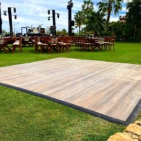 Smoked Oak style dance floor at an outdoor event