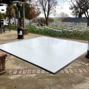 Slate White style SnapLock Plus dance floor ready for an outdoor event