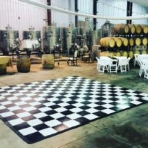 Black and White Slate style checkered dance floor with edging