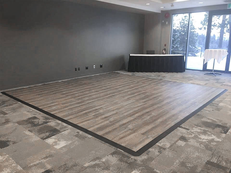 Smoked Oak 8 by 8 dance floor with edging