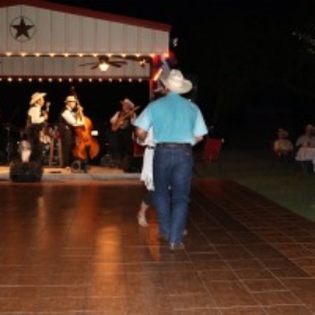 Teak dance floor with Oak border at this Western-themed dance event