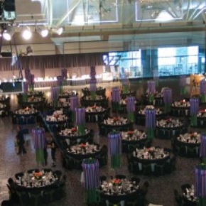 black marble portable dance flooring at large event