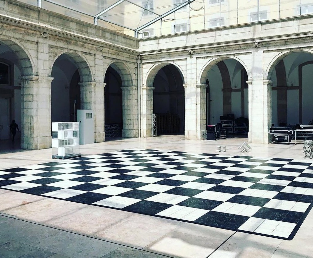 Checkered dance floor with Luxury Marble style flooring