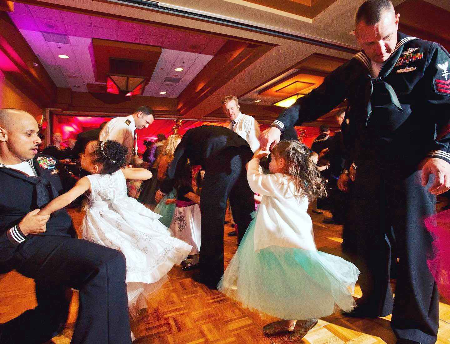 Oak style dance floor at a US Navy daddy-daughter dance