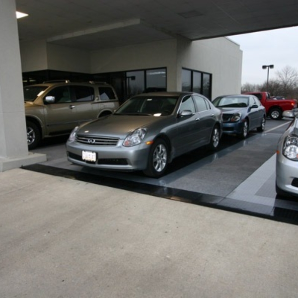 Snap-Carpet tiles at a car dealership