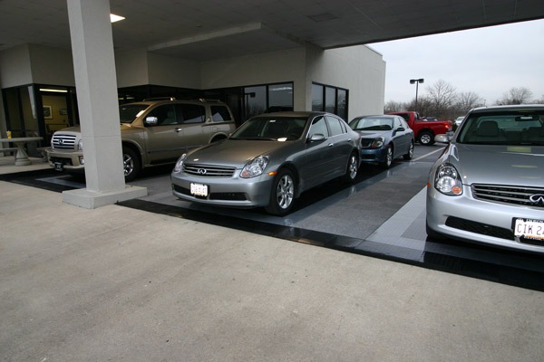 Snap-Carpet tiles at a car dealership