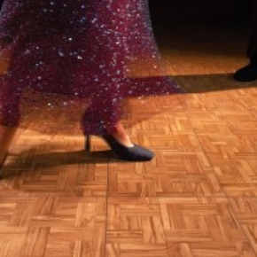 tango dancing on teak portable dance floor