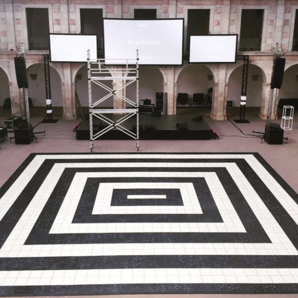 Luxury Marble style dance floor in a black and white custom pattern