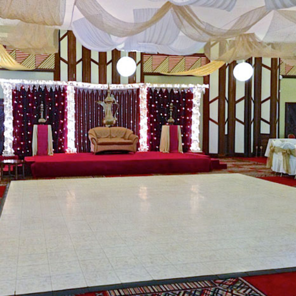 Luxury White Marble Dance Floor at an indoor venue