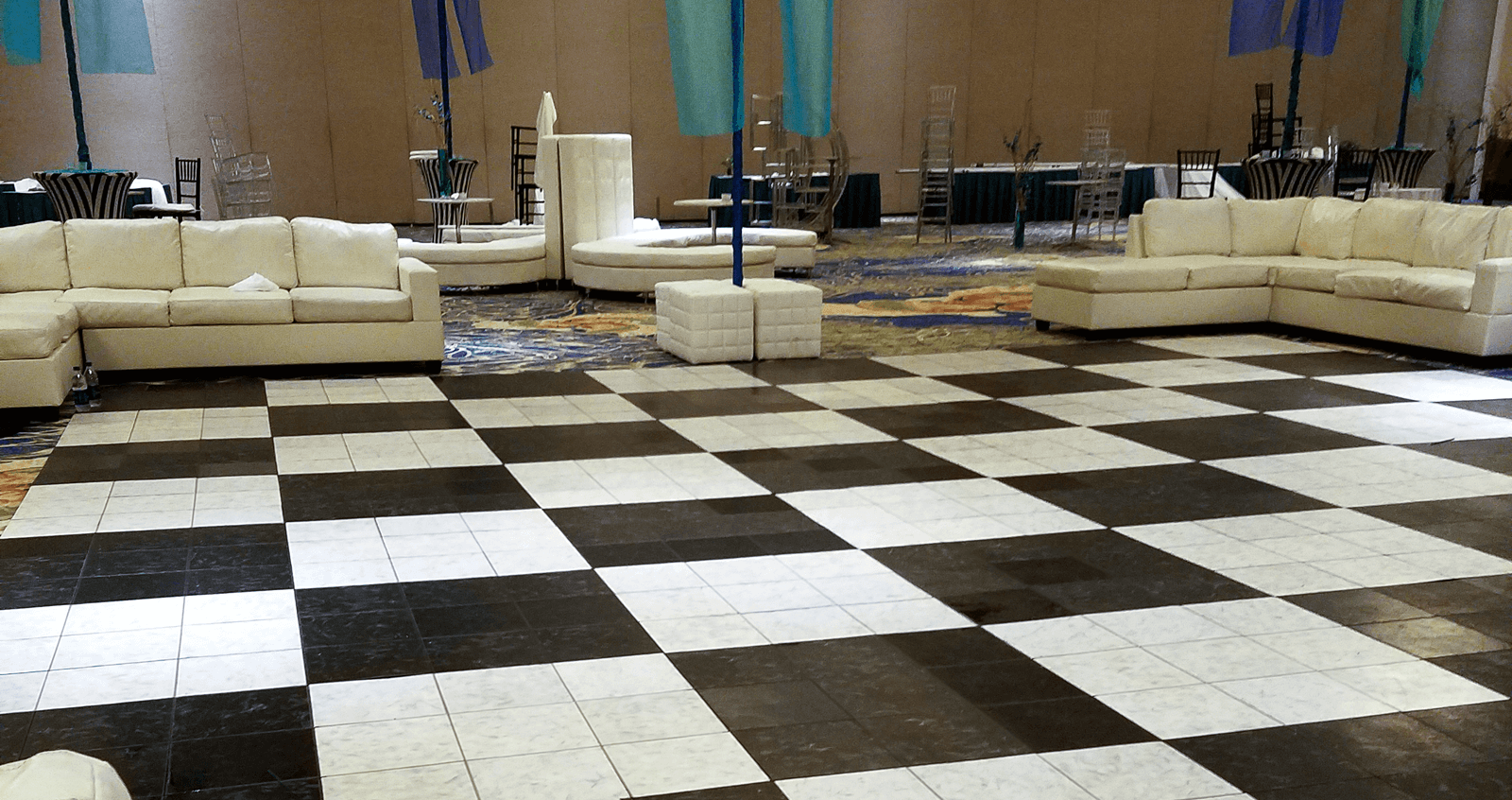 Large Black and White Luxury Marble style dance floor