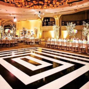Slate Black and White style dance floor in rectangular pattern