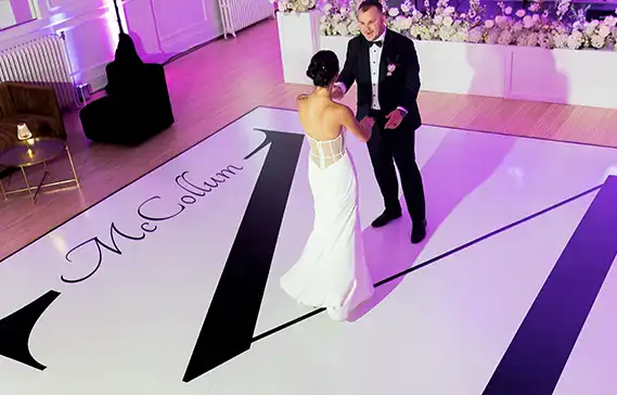 First dance on a Slate white dance floor